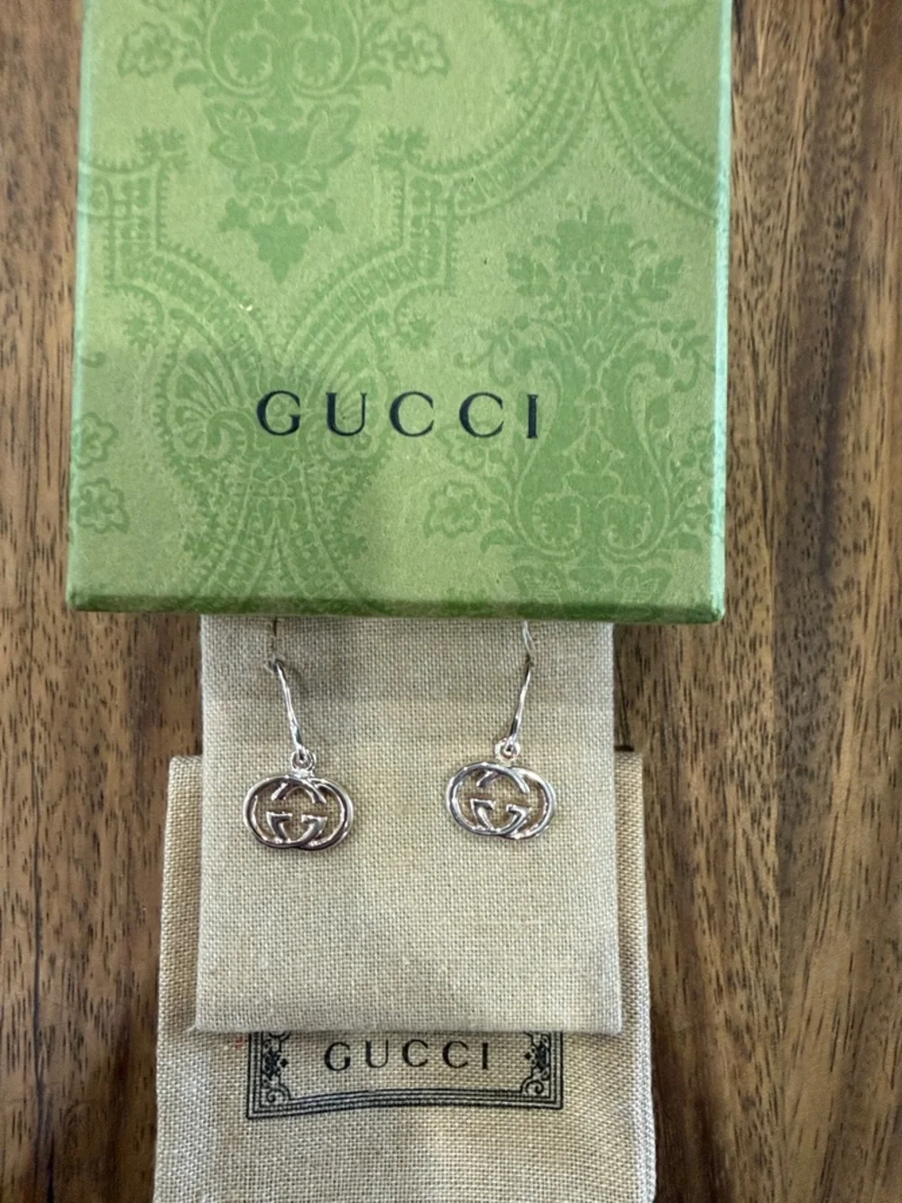 Gucci Silver Double G Drop Earrings - Picture 4 of 5